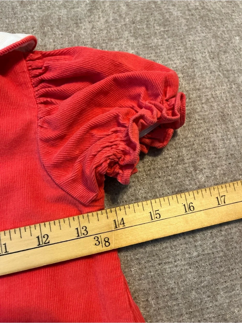 Zuccini Girls Red Corduroy Holiday Dress White Collar Size 6X